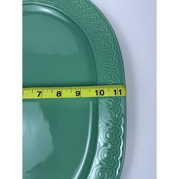 Disney Hidden Mickey Teal Ceramic Serving Platter 15.5”x11.5” Made in Portugal - Picture 7 of 7